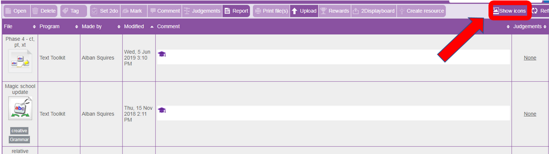 Toggle button Table view - new 2019