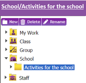 School Activities Folder type with staff new
